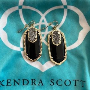 Kendra Scott Darcy Druzy Earrings in Black and Grey